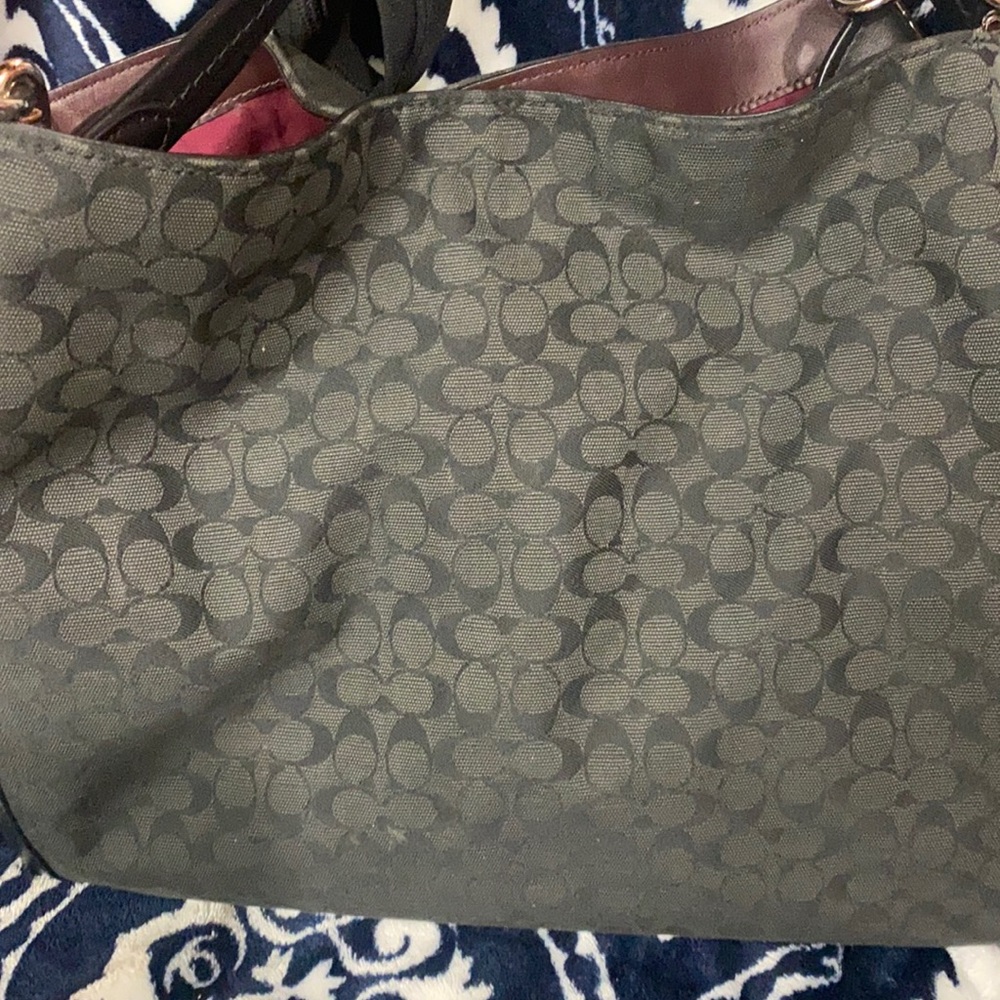 Coach bag leather maroon inside